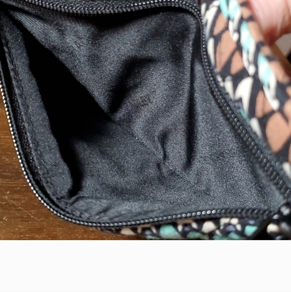 VERA BRADLEY "Sierra Stream" Print Teal Brown Black Crossbody Bag - Picture 8 of 10